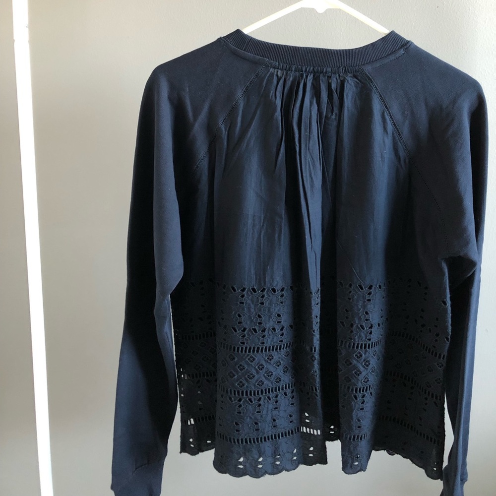 New* Jcrew Crewneck Sweater with Eyelet Detail